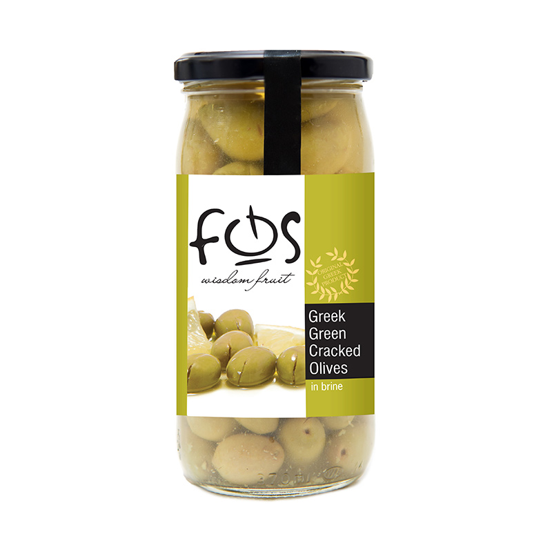 Greek Green Cracked olives